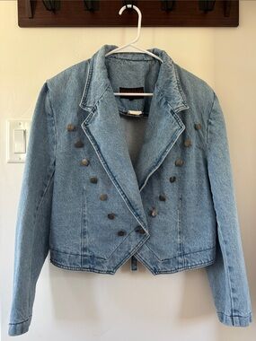 Vintage 80s/90s Americana • Light Wash Denim Double-Breasted Jacket by Justified